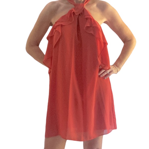 BCBGeneration Chili Ruffle Halter Dress - Picture 2 of 7